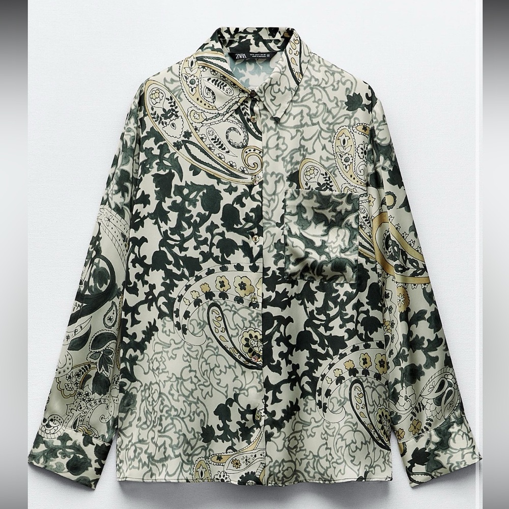 Zara satin printed women’s Shirt